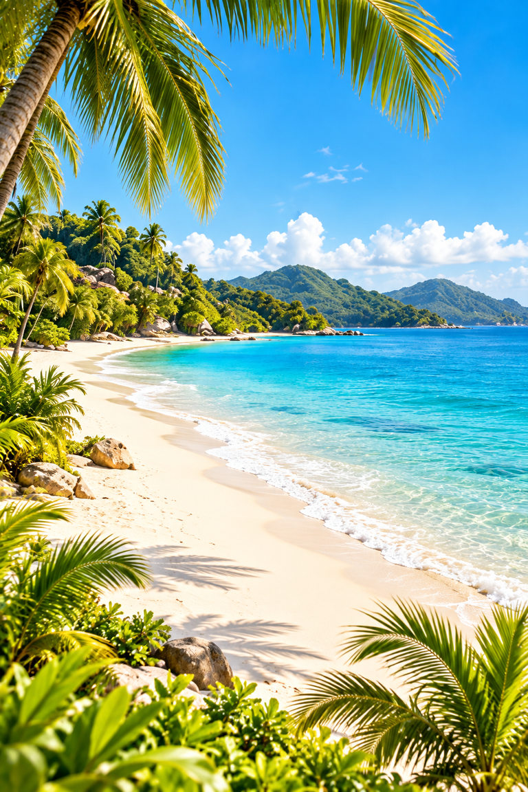 Tropical beach with turquoise water