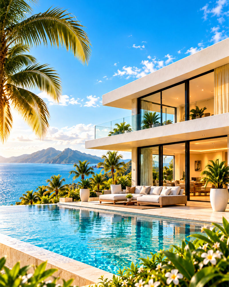 Modern villa with an infinity pool